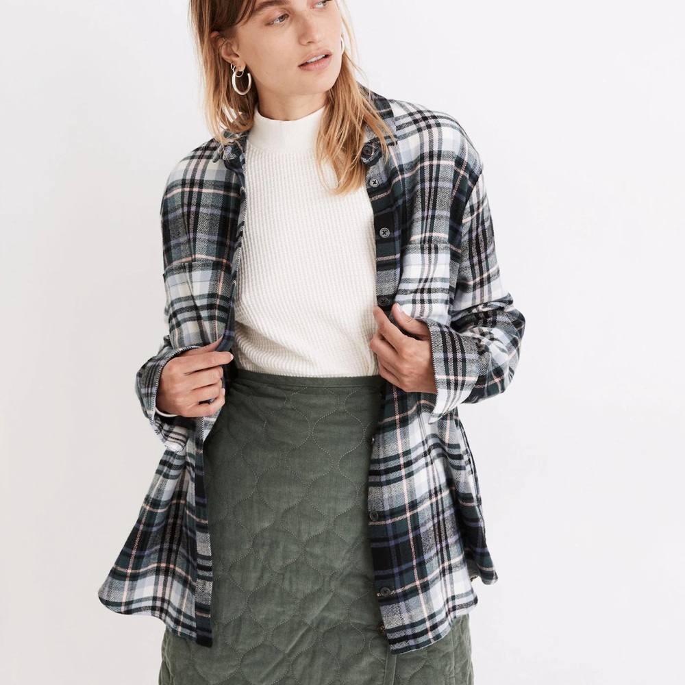 Madewell Flannel Sunday Shirt in Cronston Plaid
